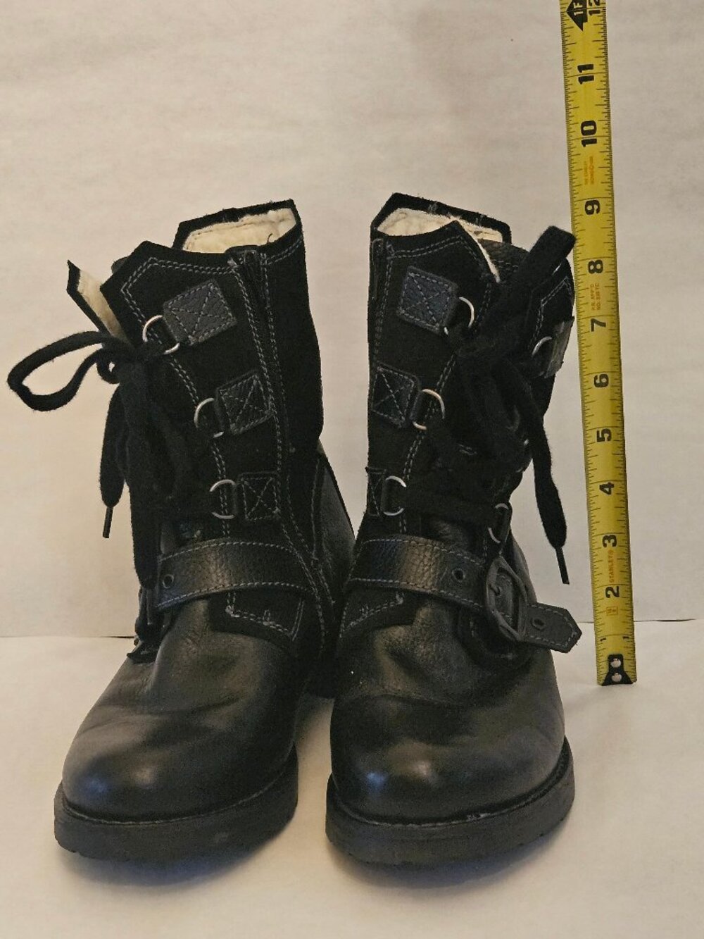 Bos & Co Burlington Black Leather & Suede Combat boots - Like New